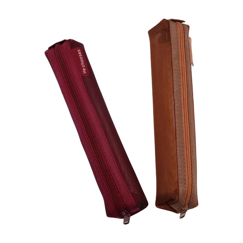 Nylon Mesh Gauze pen case Casual Stationery Storage Pouch Transparent Pen Case Girls