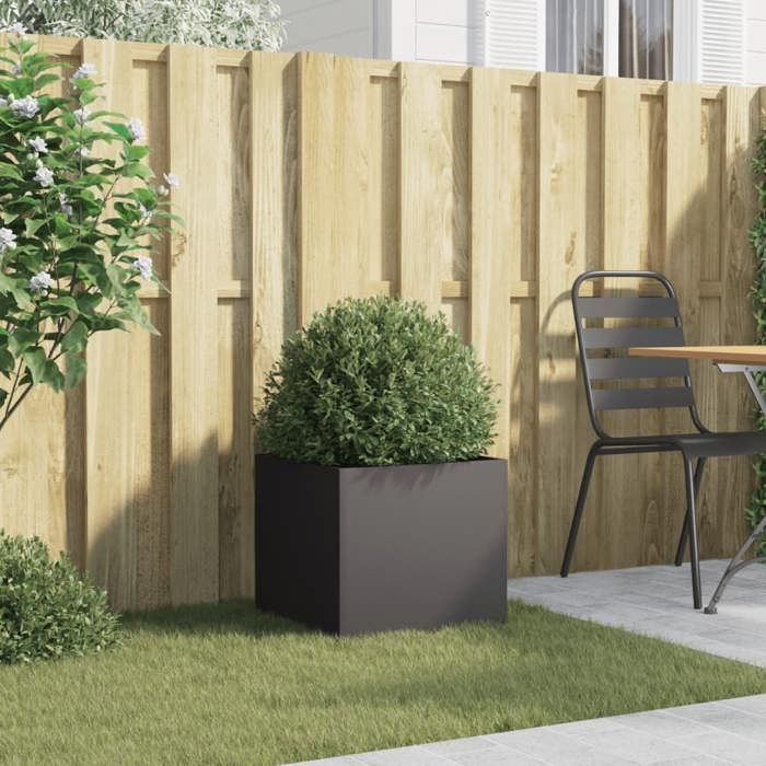 VidaXL Jardinière, Bac à Fleurs, Pot de Plantes, Boîte à Fleurs, Jardinière Surélevée de Jardin Patio Terrasse, Noir 841547
