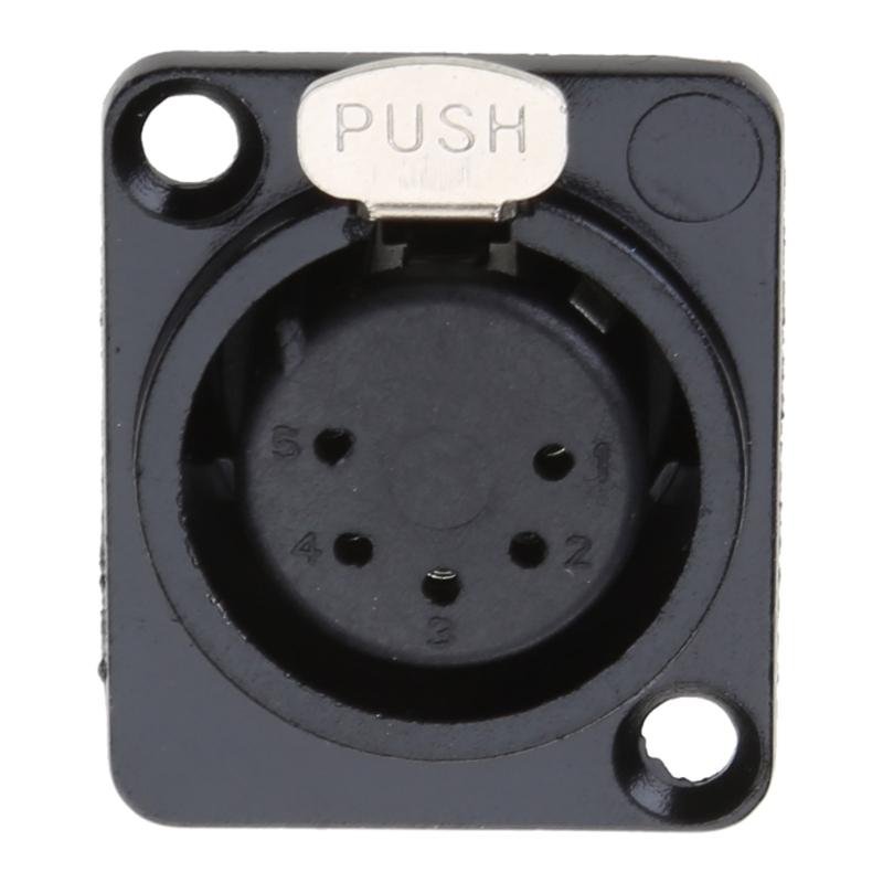 5 Pin Professional Speaker Plugs Female Base XLR Female Plugs Panel Mounted Connector 5-core Gold-plated XLR Connector
