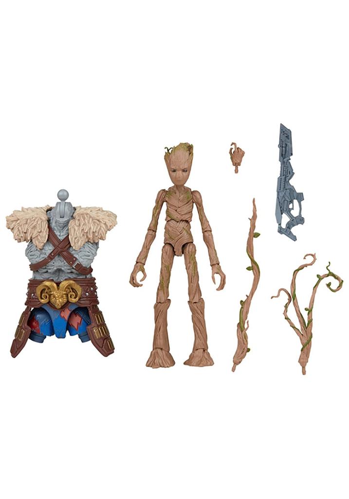 Hasbro MARVEL Marvel Legends Series Love and Thunder Groot F1410 Genuine 6 Inch Size Action Figure Accessories 4 Pieces Parts Included Thor (15 Cm)