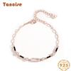 Танциз Стерлингового Серебра 925 пробы с Цирконом Браслет Ювелирные Изделия Геометрический Бисер Цепи Браслеты Мода Изящный Свадебный Подарок для Подруги Женщины
