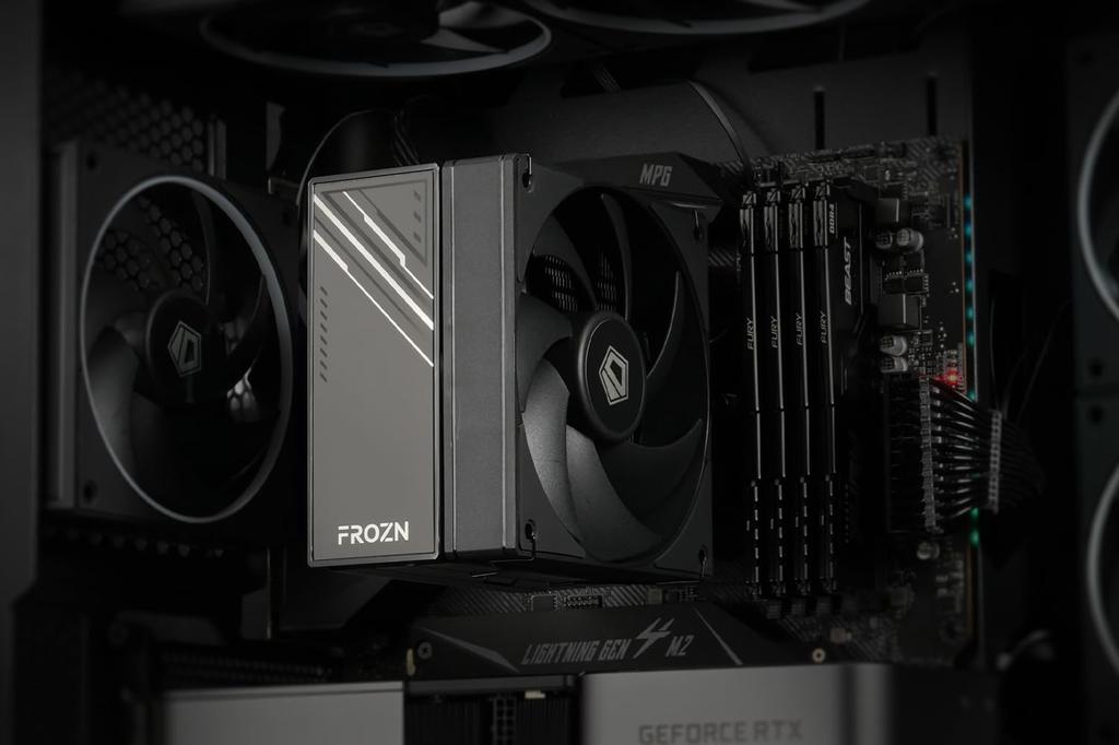 FROZN A410 BLACK CPU Air Cooler 4 Heat Pipes All Black CPU Cooler with 120 Mm FDB Compatible with Intel LGA AMD ID-COOLING Fan, 1700/1200/115 X,