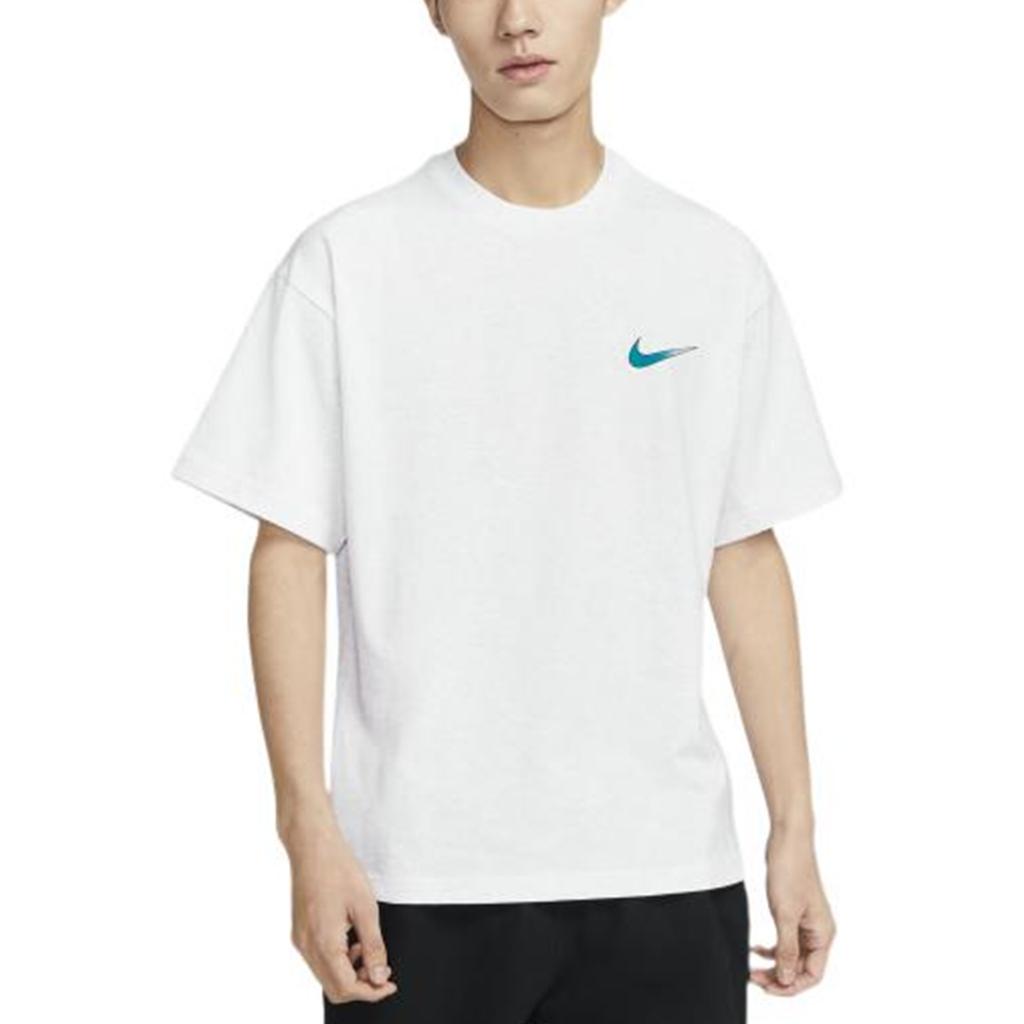 Nike Футболка унисекс с круглым вырезом и принтом букв и логотипа, спортивная, белая, FB2730-051