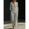 Summer new green bottom plant branches and leaves printing V-neck diagonal shirt wide-leg pants two-piece set women's casual cover