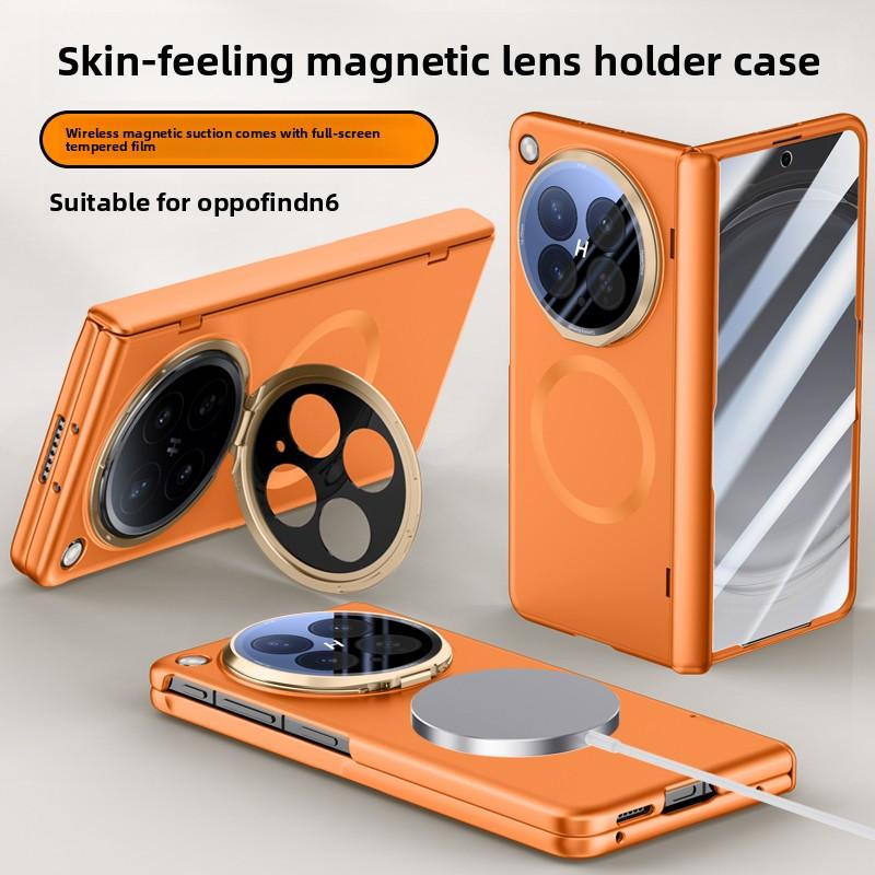 Чехол для OPPO Find N6 Роскошный Жесткий Skin Магнитный Magsafe С подставкой для объектива Защитная задняя крышка чехол Для Find N6 Полное покрытие Корпус телефона