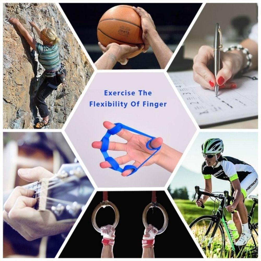 3 PCS Sports Stretcher Strength Hand Grip Finger Trainer Resistance Band Wrist Exerciser