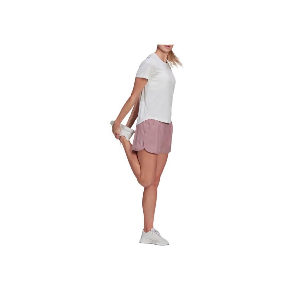 Adidas Adizero Heat Solid Color Round Neck Reflective Logo Sports Short Sleeve T-Shirt Women Tops White HD9768