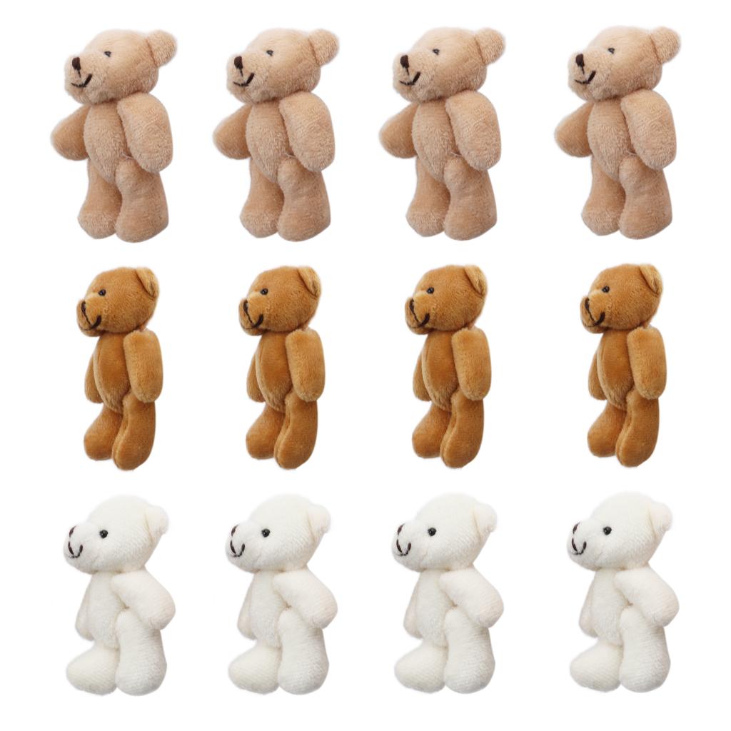 12 Pcs Mini Stuffed Bears Comfortable Soft Cute Mini Teddy Plush Toy for Wedding Birthday