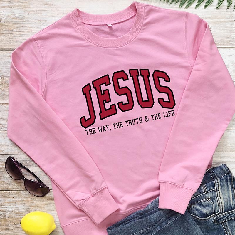 Цветной свитер «Иисус путь, истина, жизнь», христианские поты, вдохновляющие пуловеры, женские повседневные топы с библейскими стихами