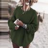 New Batwing Sleeve Sweater Asian Fashion Knitted Cable Loose Large Size Sweater for Women
