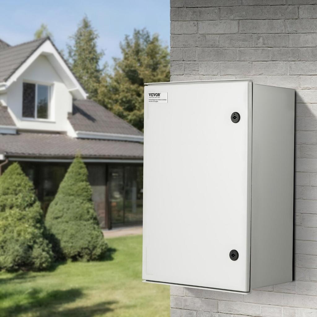 NEMA Steel Enclosure, 24 x 16 x 9\'\' NEMA 4X Fiberglass Electrical Box, IP66 Waterproof & Dustproof, Outdoor/Indoor Electrical Junction Box, with