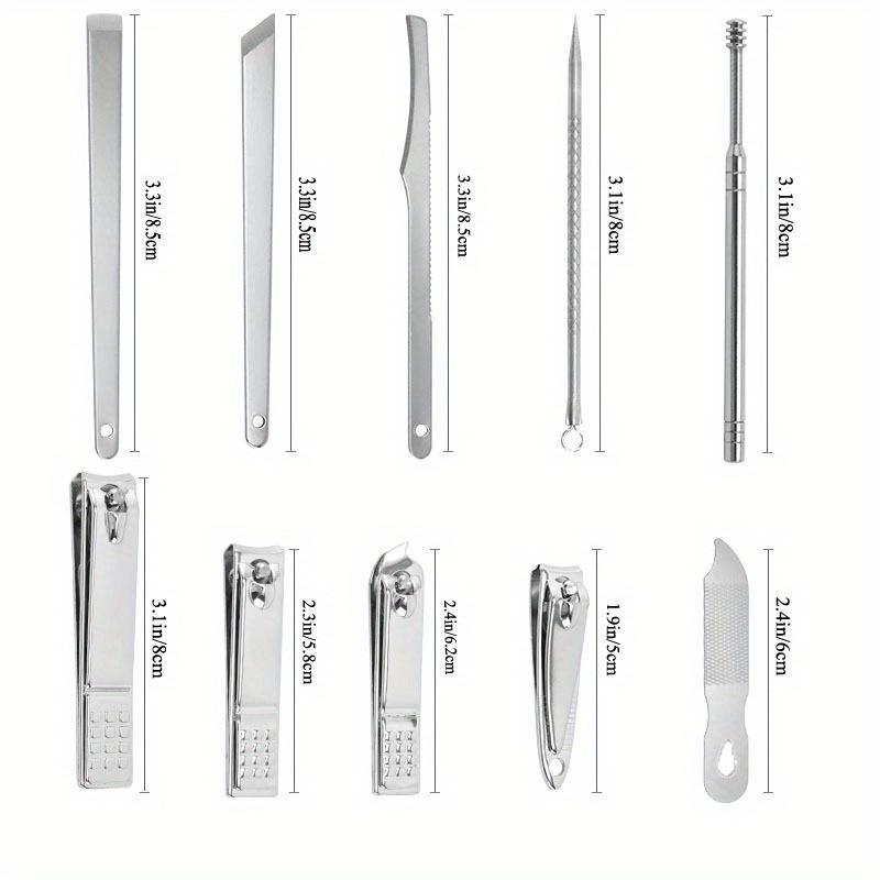 19pcs Nail Clipper Professional Nail Grooming Pedicure Kit Nail Cutter Tools With Travel Case Manicure Trimmer Scissors