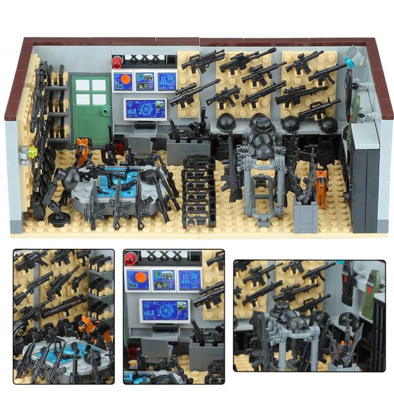 Высококачественный Moc Армейский стиль Высококачественное Оружие Высококачественное Оружейное хранилище Высококачественные Аксессуары Высококачественное Строительство Высококачественные Блоки Городская местность