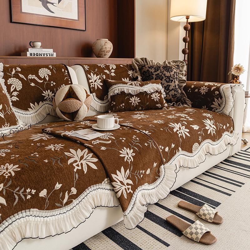 1 шт. Неправильный чехол на диван Шенилл Современный Нескользящий Чехол-подушка для дивана Простой Прочный Защитник мебели Домашний декор