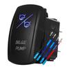 Marine Rocker Switch 12V Blue Led Light Bar Car Switch Jumper Wires Kit for ATV Polaris Camper OFF Road 4x4 Truck Schoolbus Boat Battery Switches5