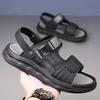 Модная уличная обувь с мягкой подошвой, пляжная обувь для мужчин, противоскользящие летние новые кожаные сандалии для мужчин, модные повседневные шлепанцы двойного назначения для мужчин