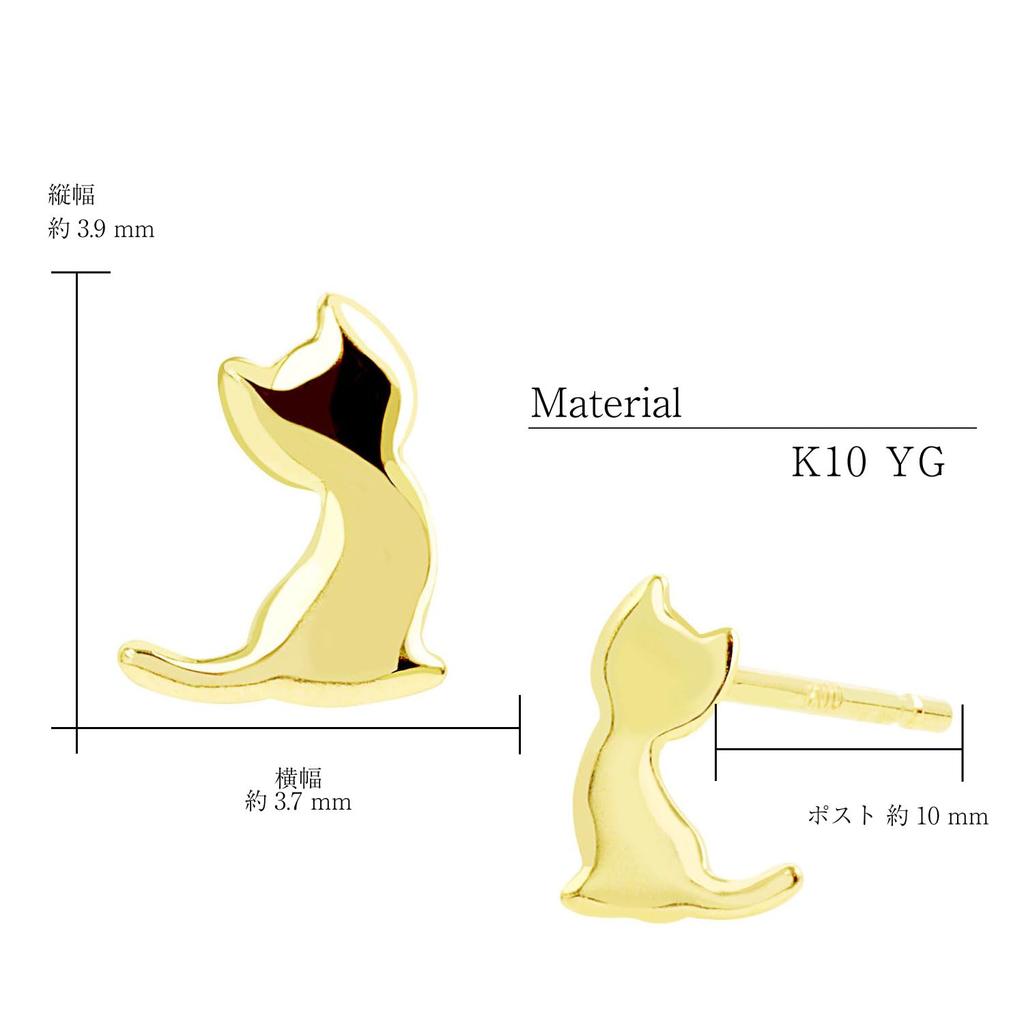 Серьги K10 Пусеты Кошка Золото 10К [Sears] Женские se105-0017-yg