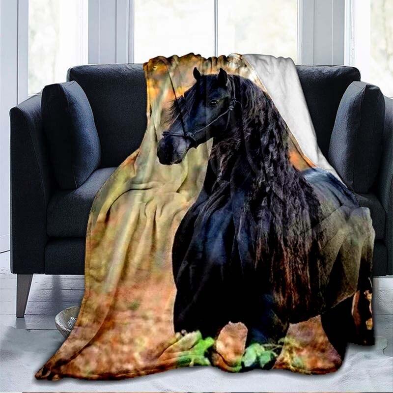 Одеяло с изображением лошадиной розы, фланелевые одеяла с животными, одеяла с 3D художественным принтом, одеяла для дивана-кровати для взрослых, детские пледы, домашний декор