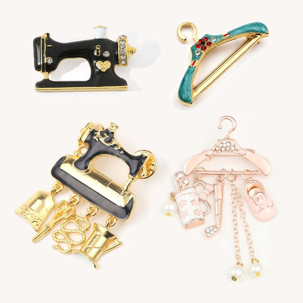 Metal Badges Pendants Enamel Brooch Sewing Machine Brooch Hanger Brooches Suit Collar Pins