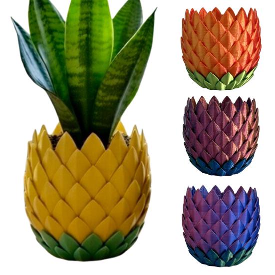 Dragon Scale Planter Pot with Drip Tray Indoor Outdoor Succulents Herb Plants Flower Pot Container with Drainage Holes Home Balcony Garden Decoration