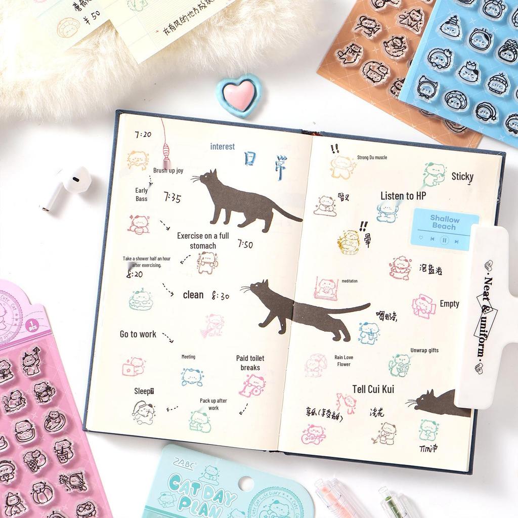 Ежедневные прозрачные силиконовые штампы для журнала Yuezhen Meow DIY