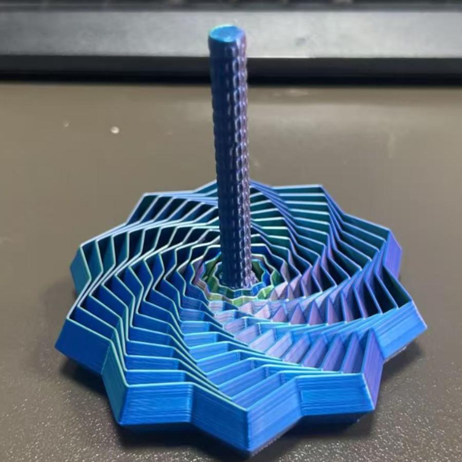 1PCS 3D Printed Decagonal Fingertip Decompression Soothing Toy with Handle To Expand Sensory Decompression Star-shaped Novelty Gyro