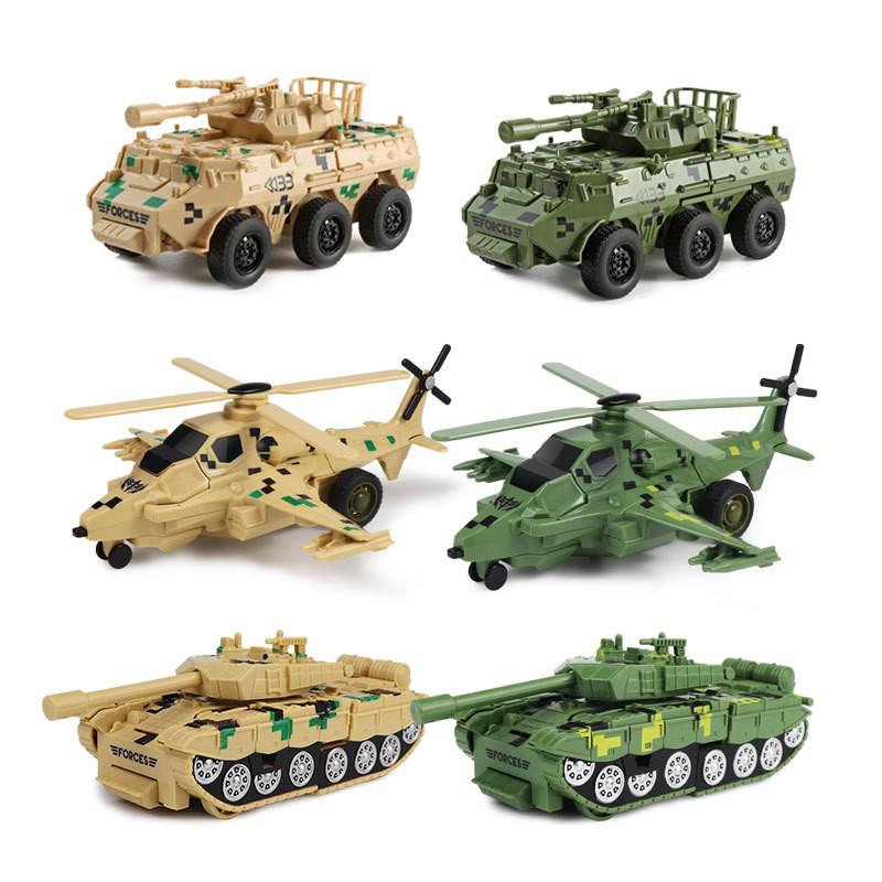 Kids Deformable Airplane Army Vehicle Toy Model For Creative Play And Learning