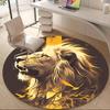 1 шт. Круглый ковер Lion Majesty для офиса, комнатный коврик, подходит для офиса, под офисные стулья, спальни, гостиной, домашнего декора, декора комнаты, n37