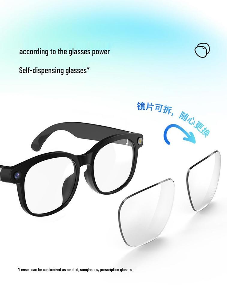 AI Smart Glasses with 800W Camera for Photos, Videos, Image Recognition, and Translation.