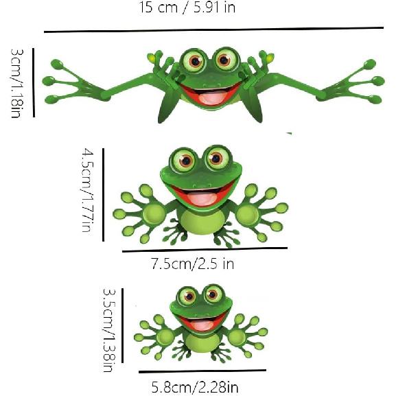 Decorative Green Frog Stickers, Vinyl material, suitable for decorating car bodies, trucks, off-road vehicles, windows, rear windshield, helmets,