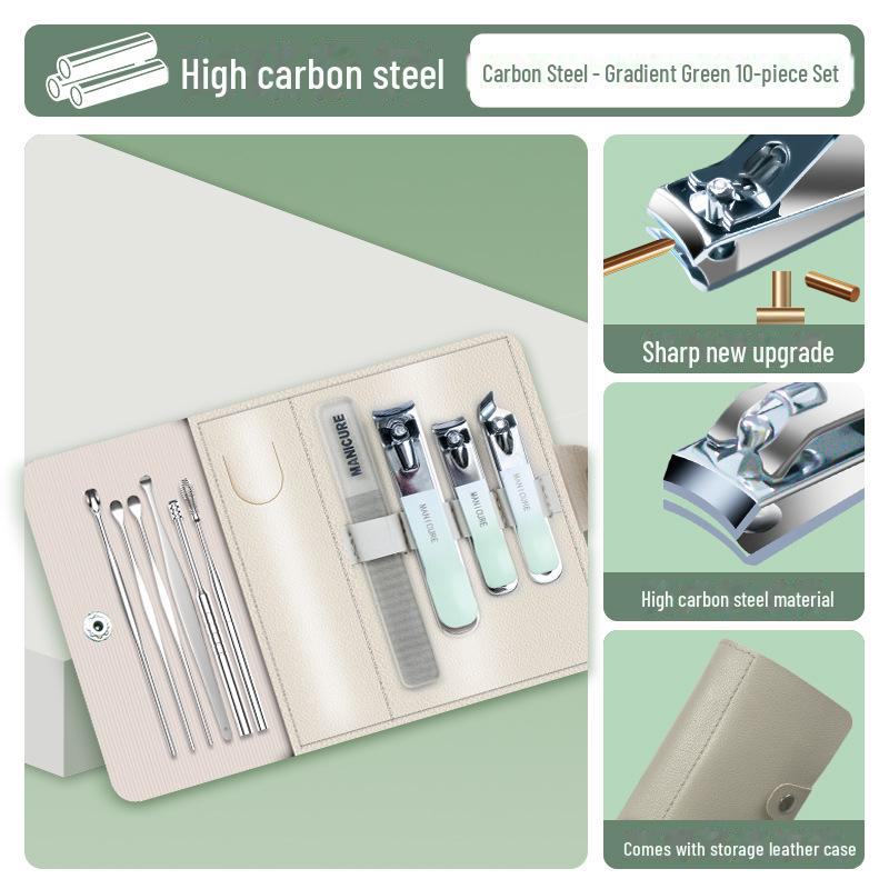 Набор кусачек для ногтей с градиентным цветом: Четырехсекционный вращающийся мешок с большими и малыми косыми клипсаторами