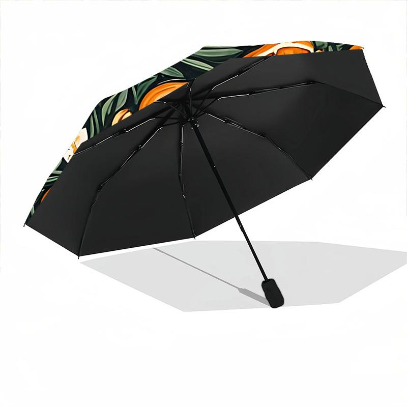 1pc Oranges, Citrus Automatic Folding Umbrella - Portable Collapsible 8-Rib Umbrella for All Seasons yy251119144