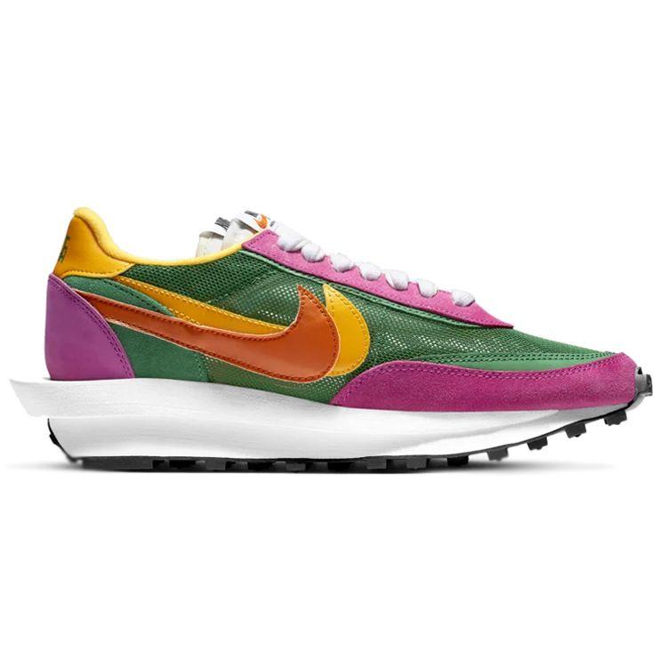 Sacai x Nike LDWaffle Pine Green Унисекс Кроссовки Розово-глиняный-Оранжевый-Del-Sol-Sail BV0073-301
