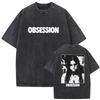 Obsession Why Don't You Love Me Графическая футболка Винтажная стираная Киномерч Харадзюку Унисекс Свободная хлопковая футболка с коротким рукавом Топ