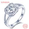 Lindon Women Classic 925 Sterling Silver Moissanite Ring Ladies Jewelry Wedding Promise Party Gift