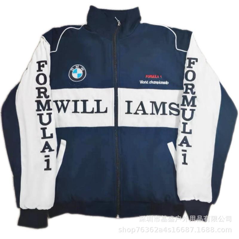 Vintage F1 Racing Embroidered Jacket Cotton Padded Motorcycle Riding Baseball Coat Unisex