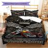 Name Custom Motor cycles Pattern Bedding Set Quilt Cover Pillowcase Home Decor Gift (1 * duvet cover + 2 * pillowcase, without core)