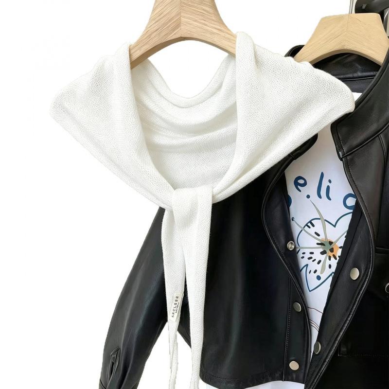 South Korea'S Dongdaemun Fashion Triangle Towel, Fart Curtain, Waist Seal, Solid Color, High-Intelligence Knitted Shawl, Thin Outside The Cape