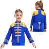 Children's 60s Rock Band Costume - British Star Style Gold Lace Top with Long Sleeves for Music Cosplay