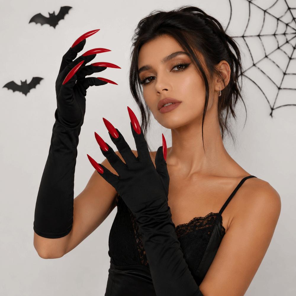 Fancy Props Halloween Cosplay Gloves Long Nails Ghost Claw Mittens Cosplay Performance