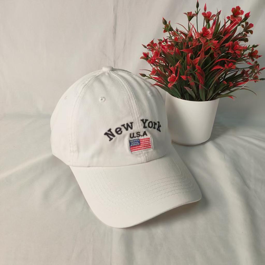 New hat women's spring and autumn street retro letter embroidery cap outdoor sports men's travel sunscreen sunshade stick