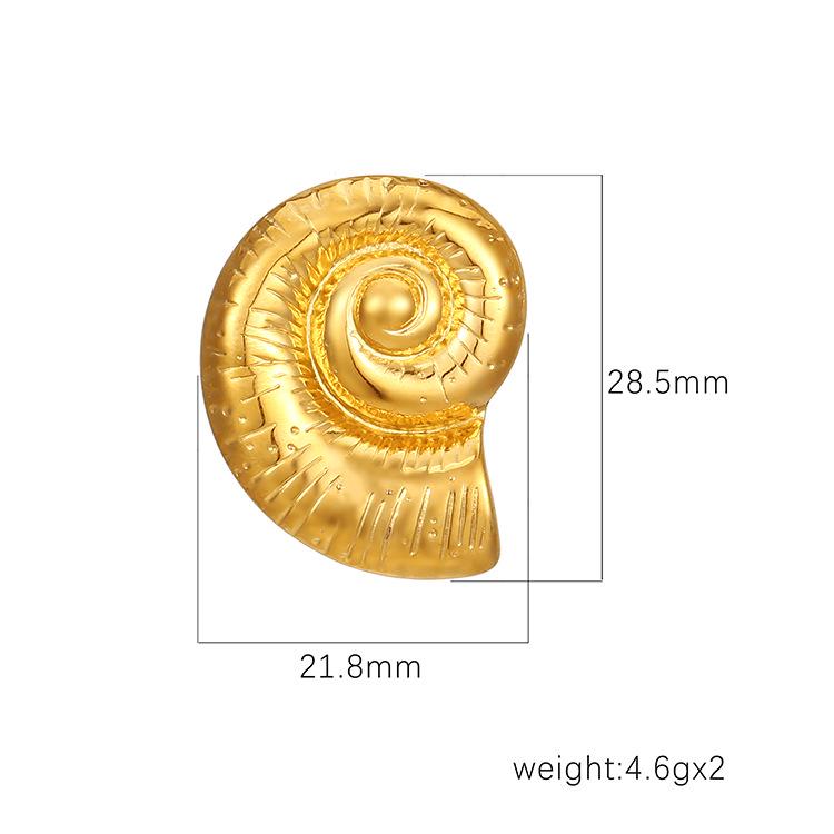 Серьги French INS из 18-каратного золота и титановой стали с нерегулярной формой в форме конч-вихря