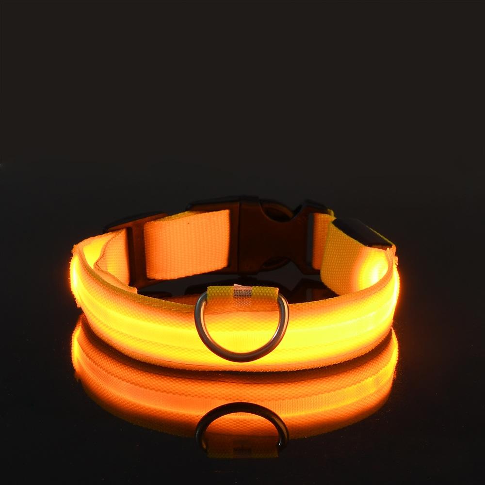 Нейлоновая LED Ночная Безопасность Мигающий Светящийся в Темноте Поводок для Собак Собаки Светящийся Флуоресцентный Ошейник для Собаки Практичный Бытовой Продукт
