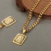 Fashion 26 Letter Gold Color Pendant Necklace for Men Women Cuban Chain Couple Charm Initial Necklace Choker Jewelry Collar