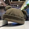 New Cute Cat Ear Dome Caps Men Melon Beanie Hats Women Solid Color Hip Hop Hat Fashion Korean Version Melon Cap