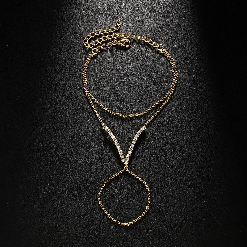 Ретро простые варежки браслет на палец ювелирные изделия для женщин бохо V-образный браслет аксессуары для рук подарочные ювелирные изделия