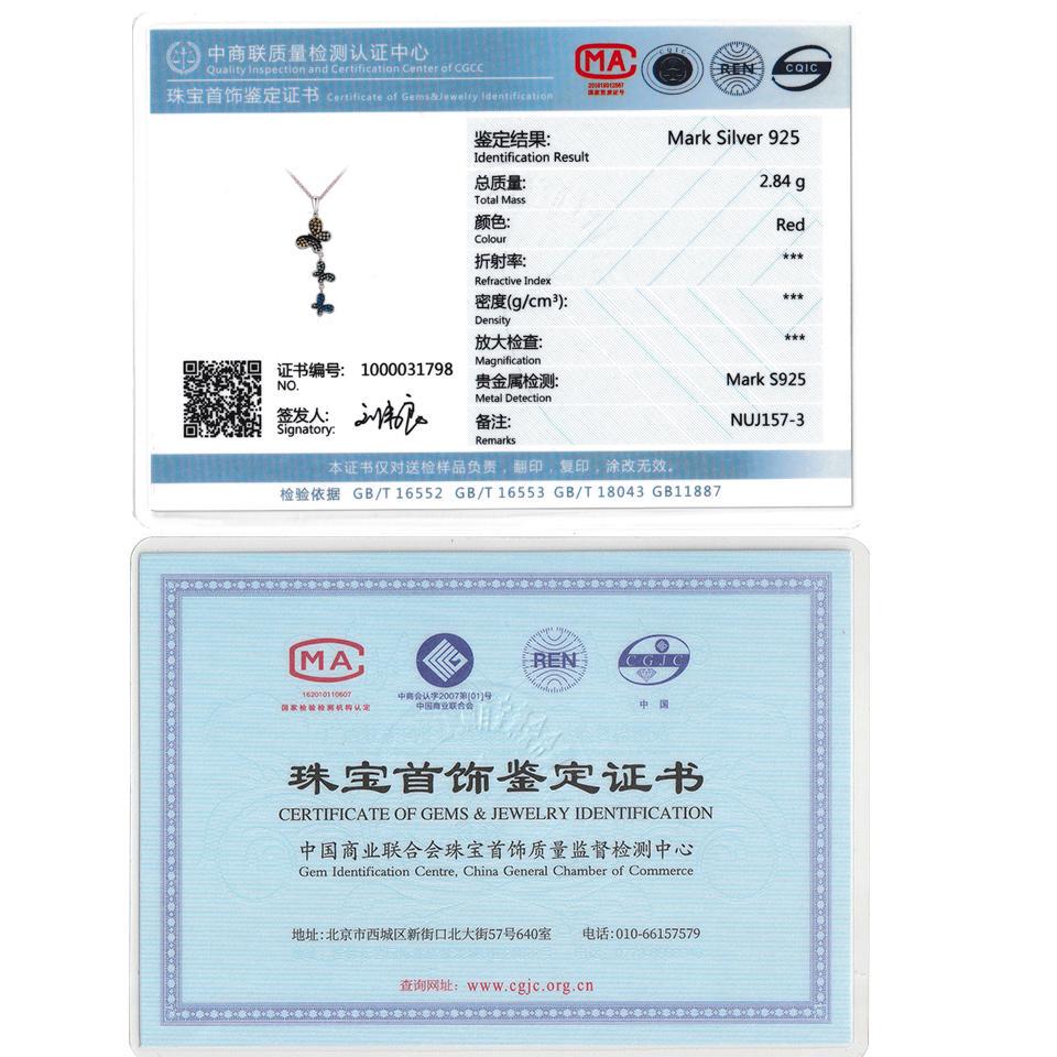 Umcho Красочное серебряное ожерелье с бабочкой, подвески, твердое ожерелье из стерлингового серебра 925 пробы для женщин, подарок с цепочкой, ювелирные изделия