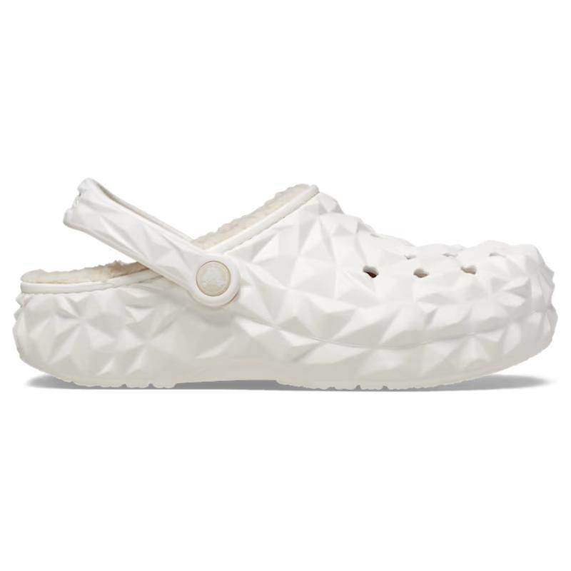 Crocs Унисекс Классические Геометрические Сабо на Подкладке Белые Теплый Комфорт Натяжные 210069-100