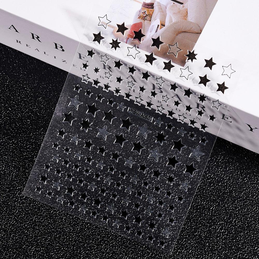 9-Color Pentagram Nail Art Sticker, Laser Gold, Silver, Red Plastic Nail Art Sticker, Color Nail Art Decorative Sticker.