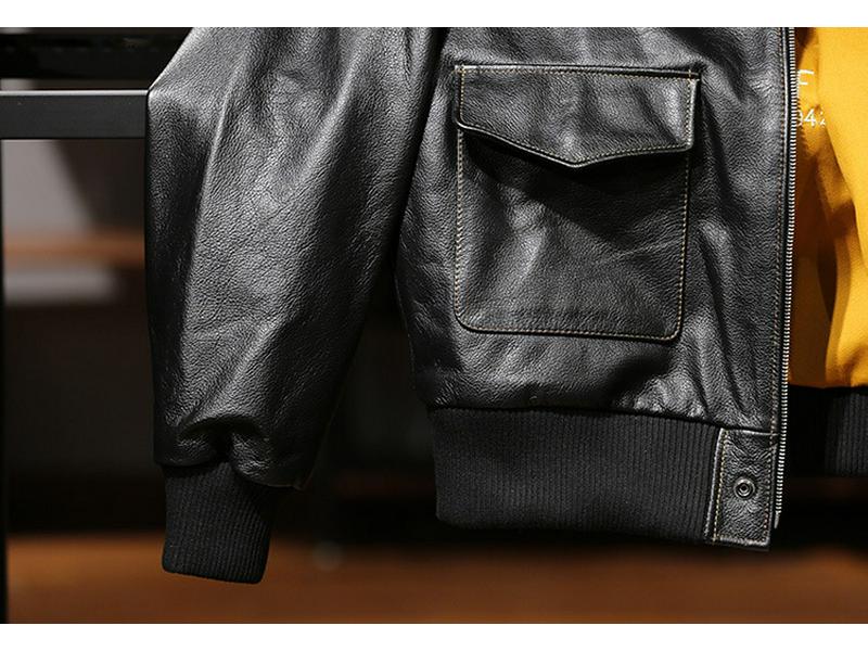 Мужская куртка из натуральной воловьей кожи с лацканами